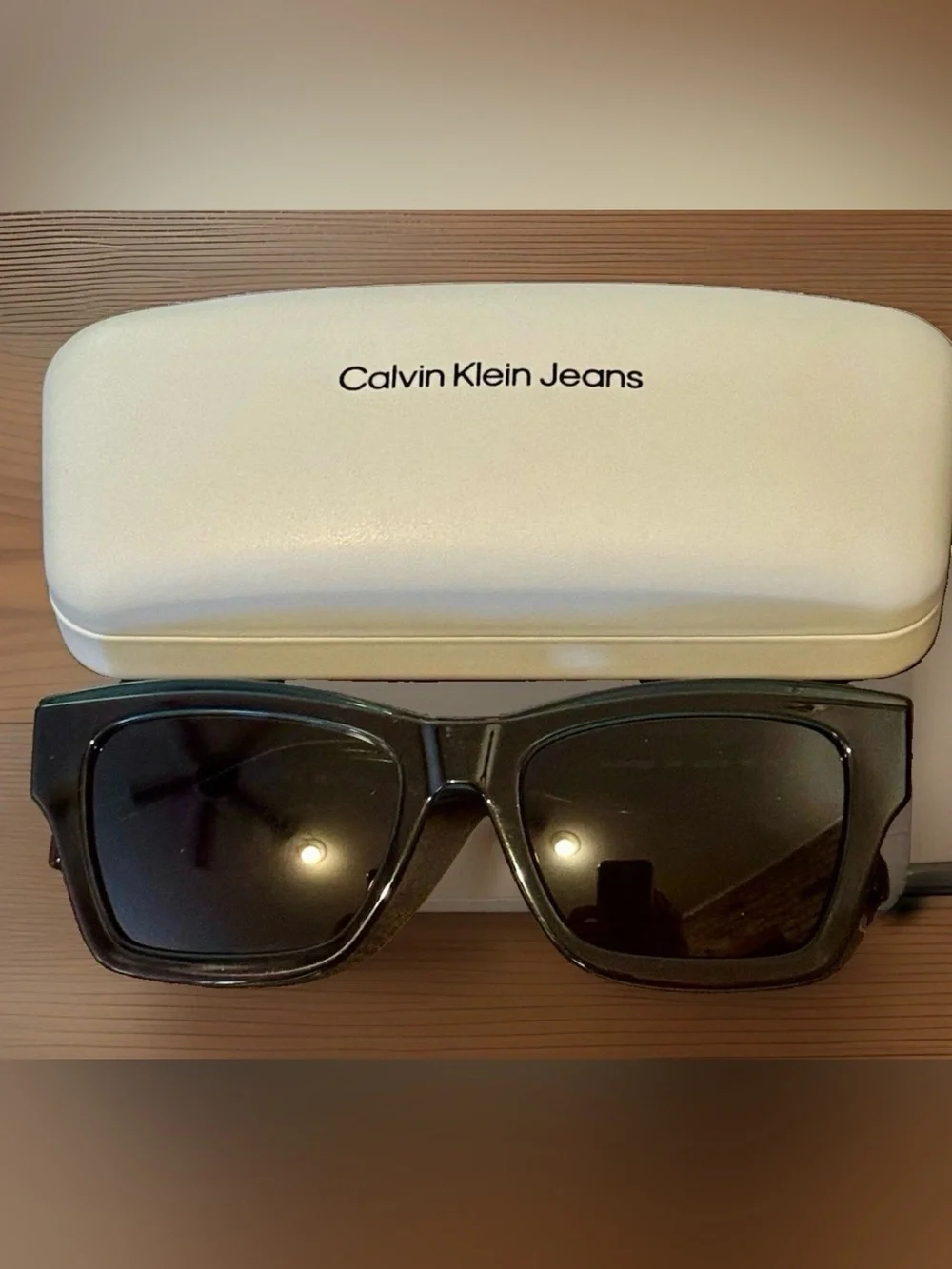 NEW Calvin Klein Jeans CKJ24609S Taupe Square Sunglasses 53mm – New with Case